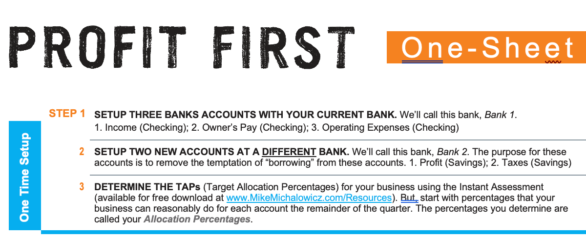 Profit First Bank AccountsProfit First Bank Accounts
